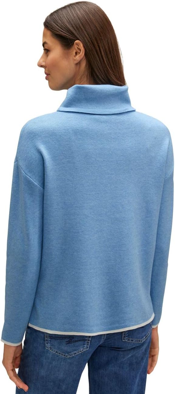 STREET ONE Damen A302491 Strickpullover 42 Gentle Blue Melange, 42 Gentle Blue Melange