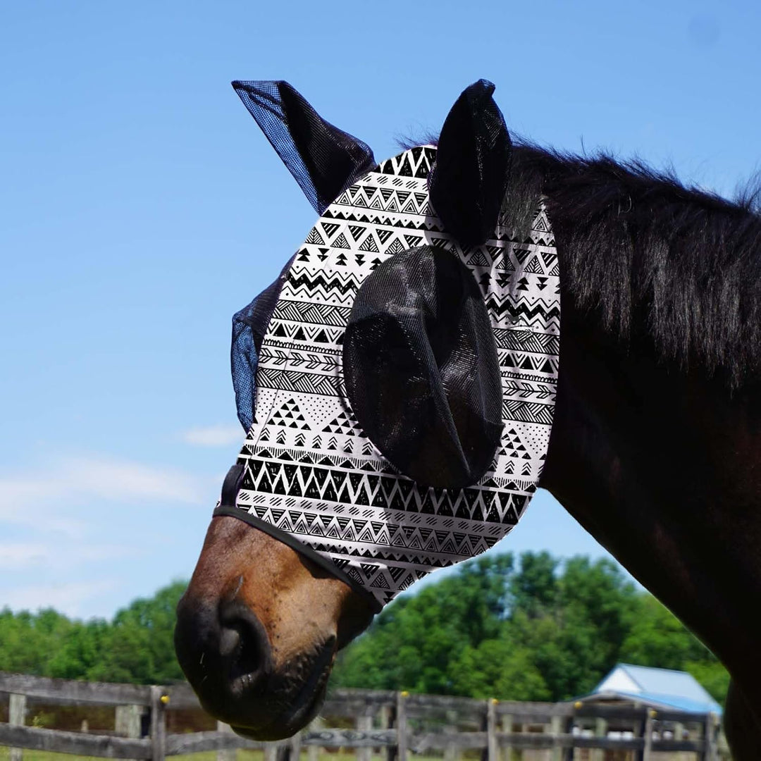 Harrison Howard Super Comfort Stretchy Fly Mask Large Eye Space with UV Protection Soft on Skin with