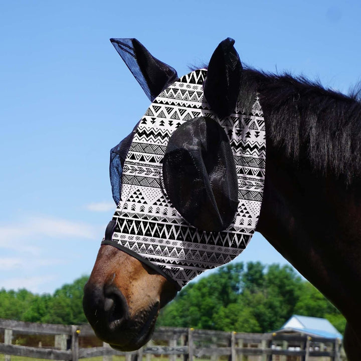 Harrison Howard Super Comfort Stretchy Fly Mask Large Eye Space with UV Protection Soft on Skin with