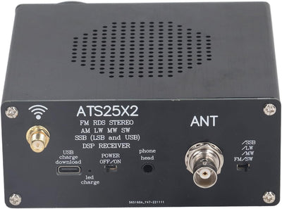 ATS25X2 Vollband Funkempfänger, DSP Empfänger FM LW MW SW SSB Kurzwellenempfänger mit 2,4 Zoll Farb