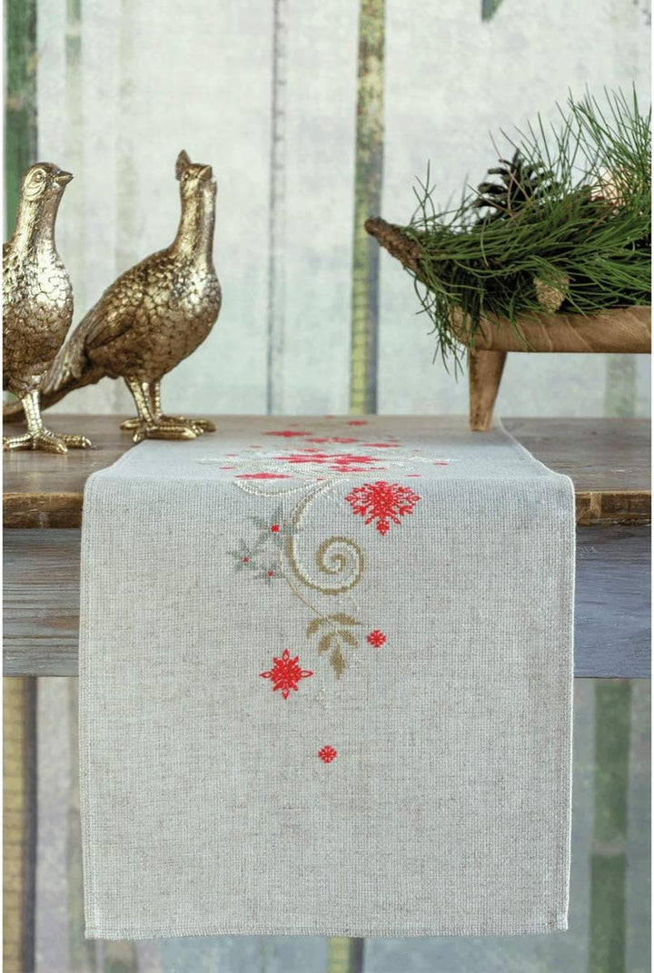 Vervaco PN-0172673 Tischläufer Kreuzstichset, Leinen, Polyester, Mehrfarbig, 29x102cm, 29x102cm