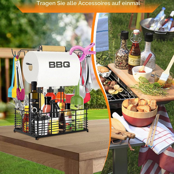 Grill Caddy, BBQ Caddy for Outdoor Grill, Picnic &amp; Camping Accessories, Outdoor Kitchen Accessories