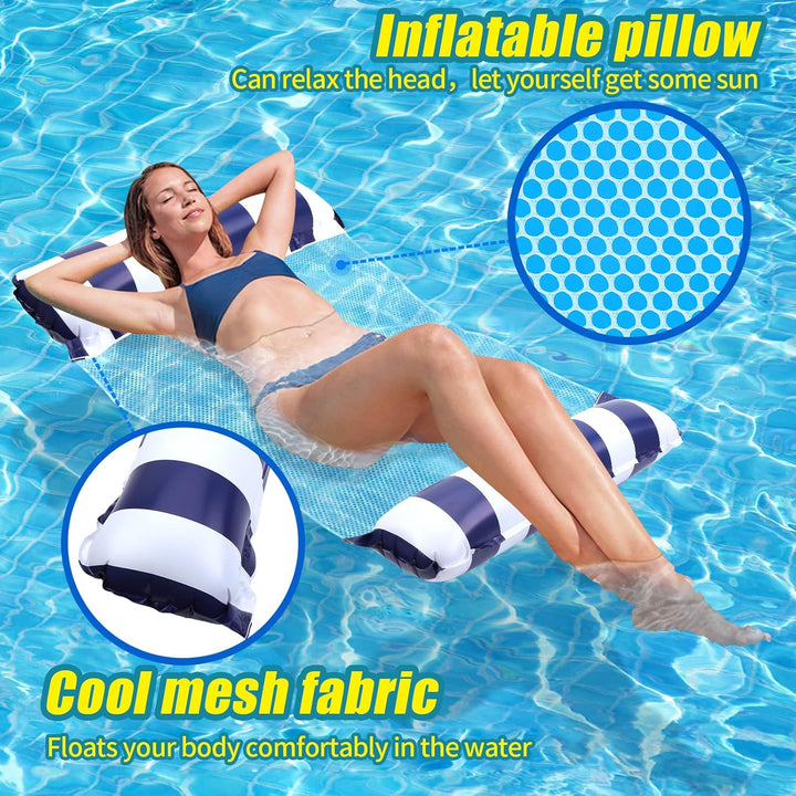 Arbolisse Luftmatratze Pool Zubehör Spass, 2 Stück Luftmatratze Wasser Hängematte, 4 In 1 Aufblasbar