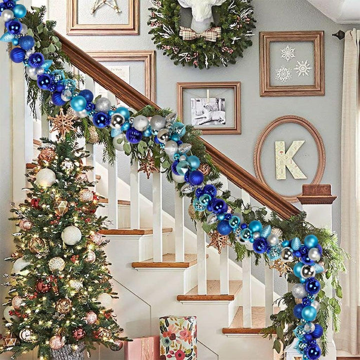 66 Zoll/168cm Weihnachtsgirlande, Weihnachtskugel Girlande für Weihnachtsdekoration, Haustreppe Kami