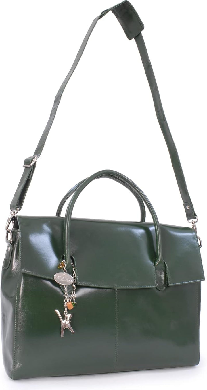 Catwalk Collection Handbags - Damen Leder Laptoptasche 17 Zoll - Arbeitstasche Extra Gross - Aktenta