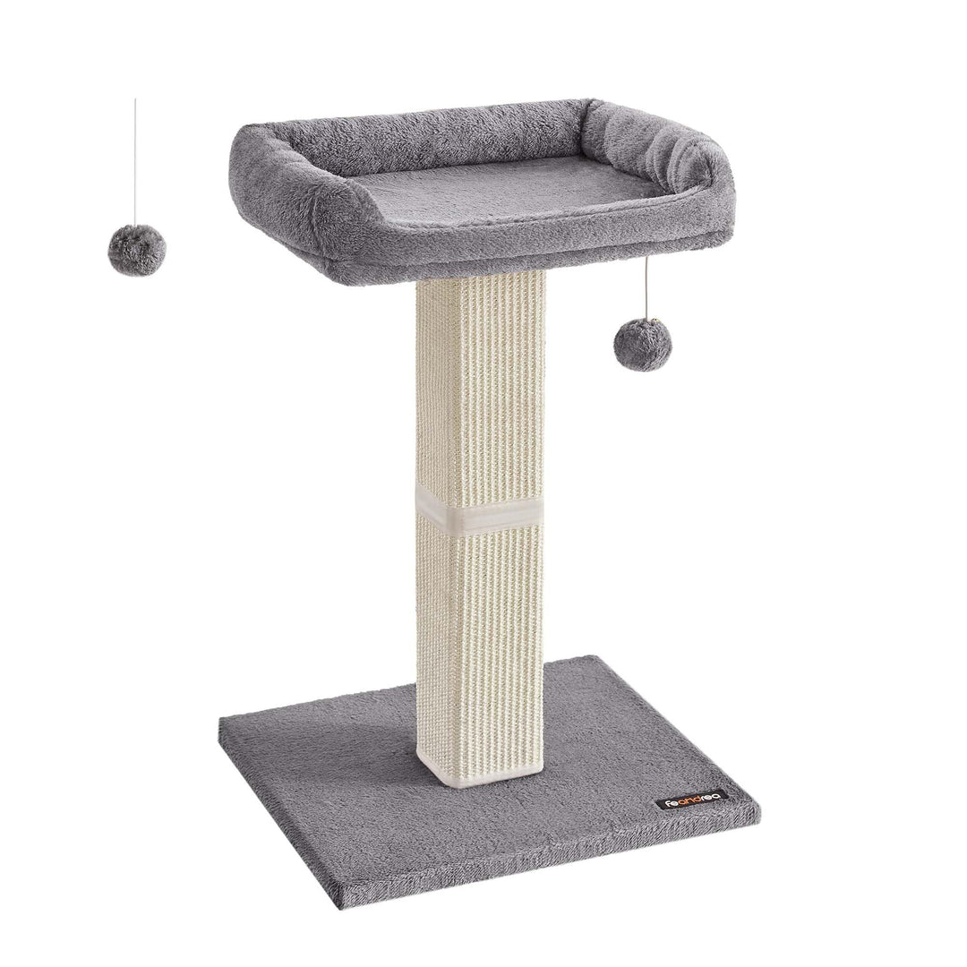 Feandrea Kratzbaum, Katzenbaum mit 40 x 30 cm Plattform aus Plüsch, Kratzstamm, Katzenkratzbaum, 71