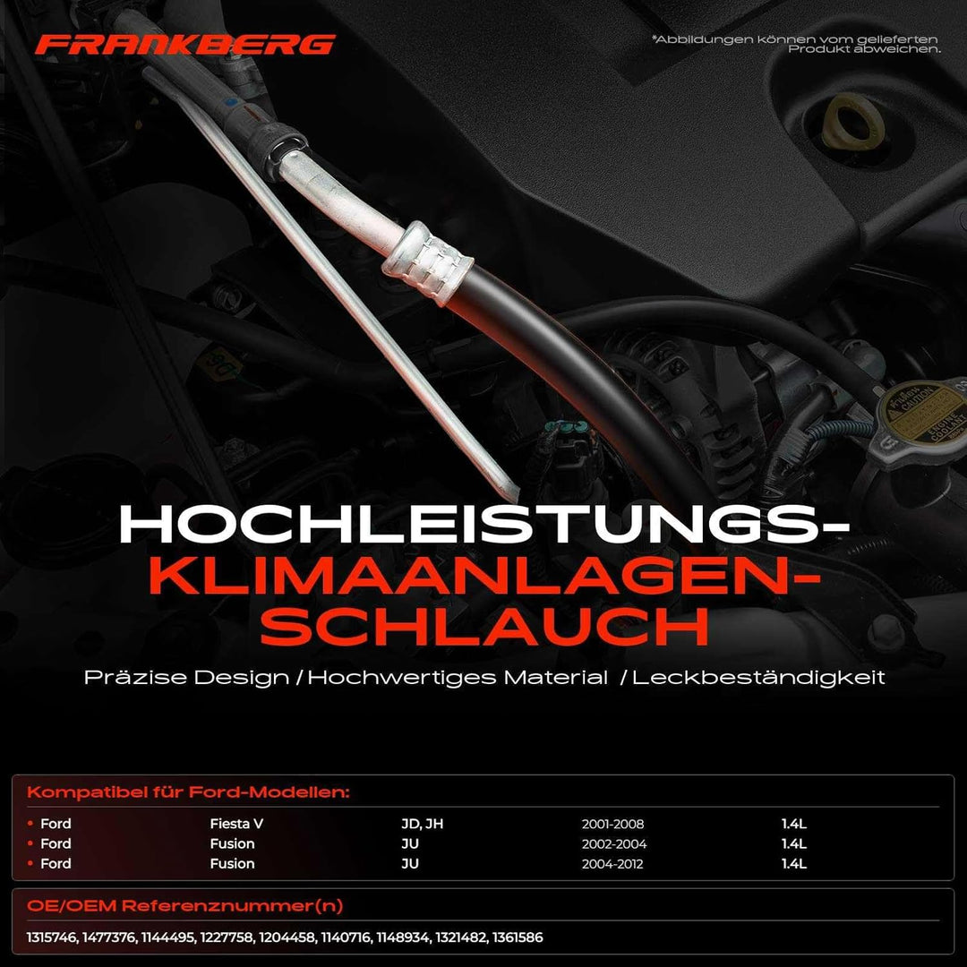 Frankberg Klimaleitung Druckleitung Kompatibel mit Fiesta V JD, JH Fusion JU 1.4L Diesel 2001-2012 1