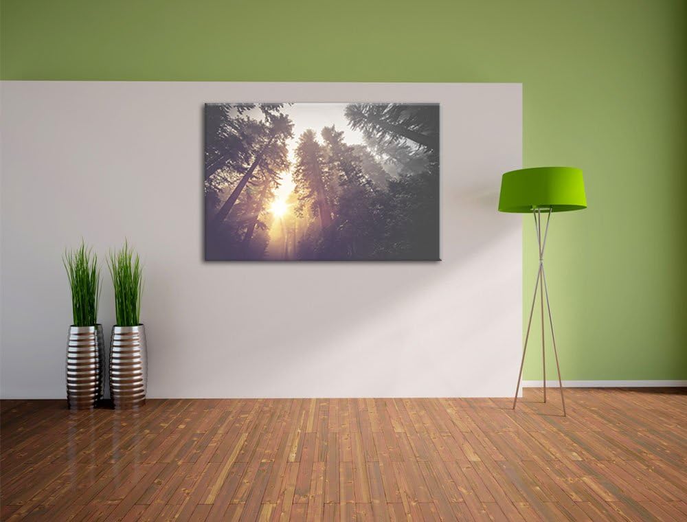 Pixxprint Blick in die Baumwipfel als Leinwandbild/Grösse: 100x70 / Wandbild/Kunstdruck/fertig bespa