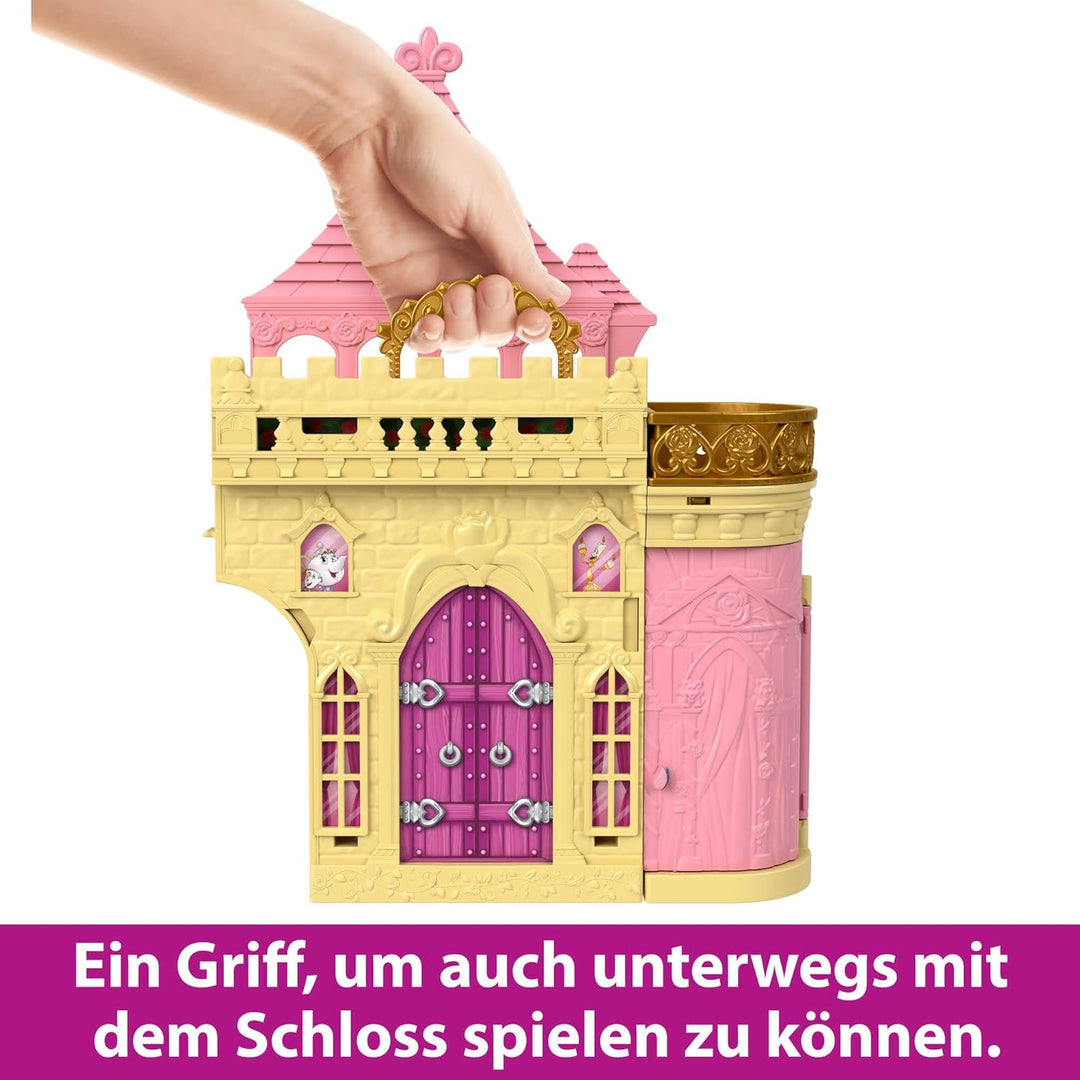 DISNEY Belles Schloss - Inspiriert von "Die Schöne und das Biest", Puppenhaus-Spielset, Reisespielze