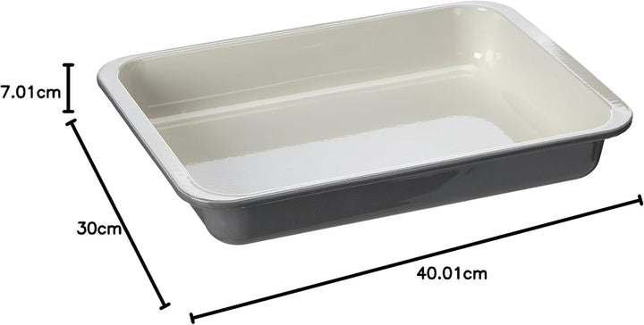 Zenker 7248 Grill- und Ofenform Emaille (40 x5,5x29cm)SPECIALCOOKING,rechteckigeBackformmitEmaille-V