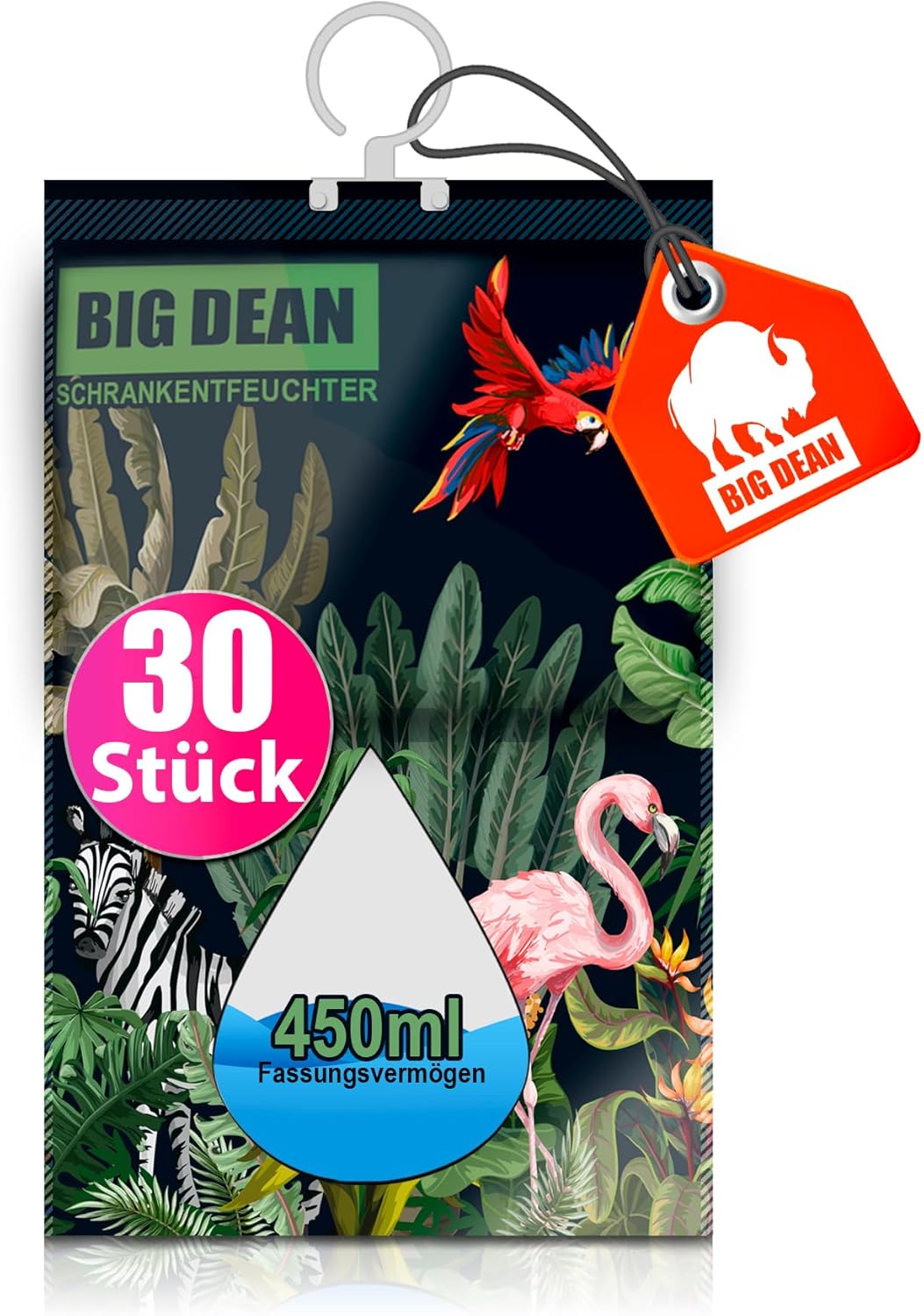 BigDean 30er Pack XL Luftentfeuchter Kleiderschrank - je Beutel bis zu 450ml Entfeuchter Schrank ohn