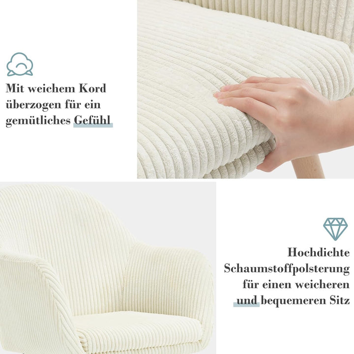 WOLTU Esszimmerstühle 2er Set, Stuhl Esszimmer Esstisch, Küchenstuhl Armlehnstuhl Polsterstuhl, Sess