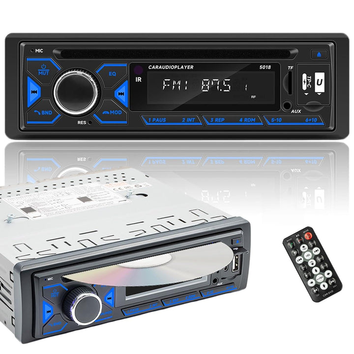 1DIN Autoradio Bluetooth mit CD/DVD Player Typ-C USB AM/FM/RDS Radio 2", 2"