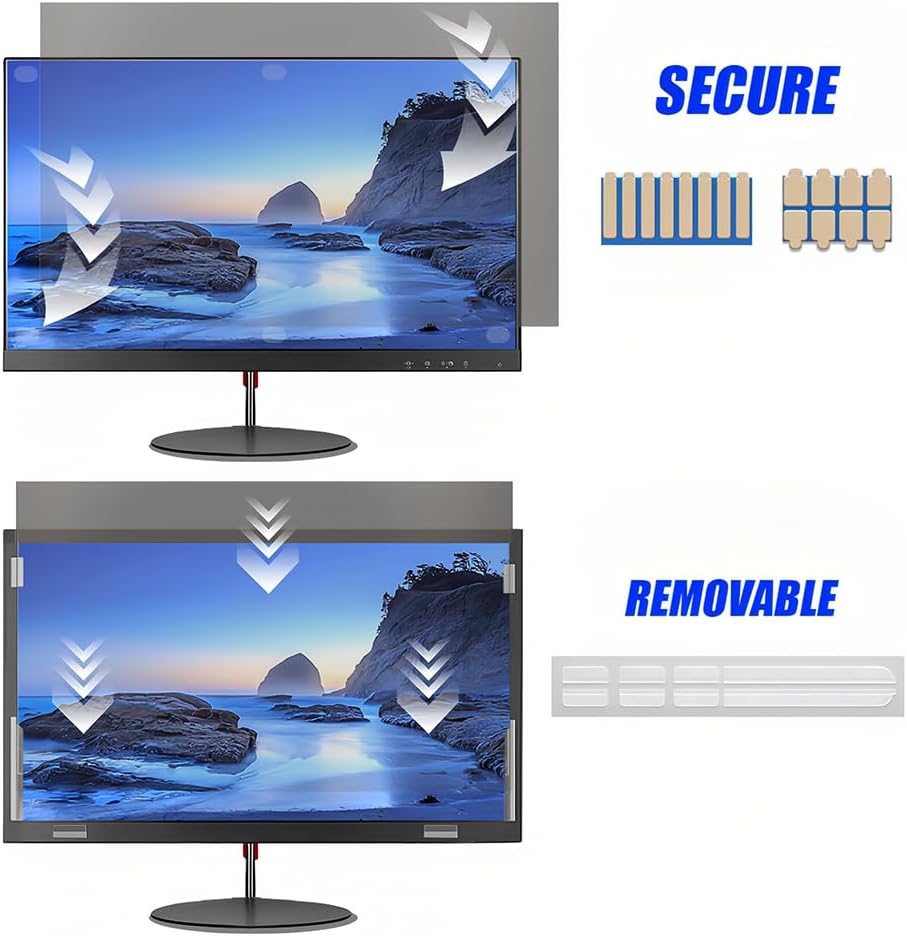 24 Zoll Bildschirm Blickschutzfilter, Verbesserter Displayschutzfolie Abnehmbare HD Datenschutzfolie