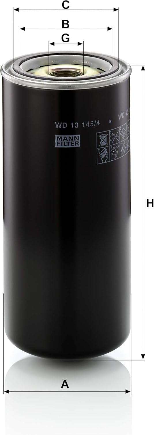 MANN-FILTER WD 13 145/4 Hydraulikfilter – Für Industrie, Land- und Baumaschinen
