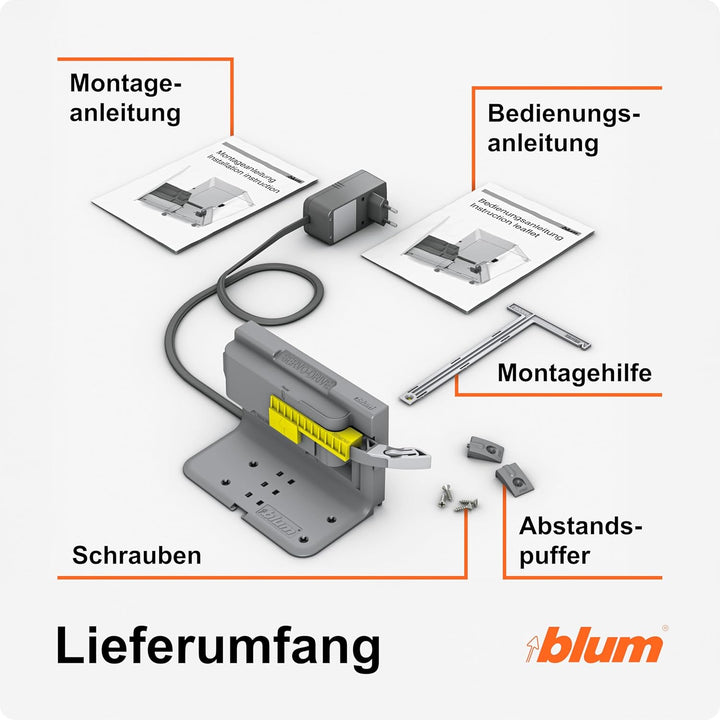 Blum SERVO-DRIVE uno Set für grifflose Küchen und stehende Mülllösungen, einfache Montage