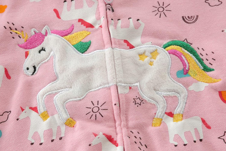 EULLA Kinder Mädchen Zip Up Hoodie Sweatjacke Kapuzenjacke Kapuzenpullover Langarm Baumwolle Einhorn