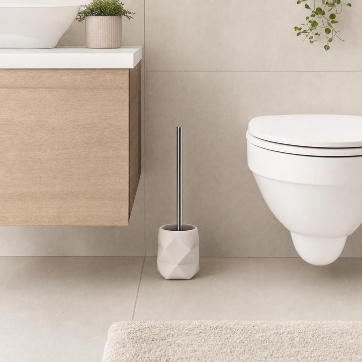 Kleine Wolke WC-Bürstenhalter Crackle, Accessoires, Farbe Bast, Material: Polyresin, Länge 10,6 x Br