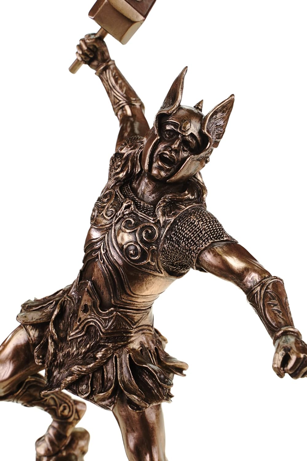 Nordischer Donnergott Thor in Rüstung Gott Figur bronziert Odin Skulptur by Veronese