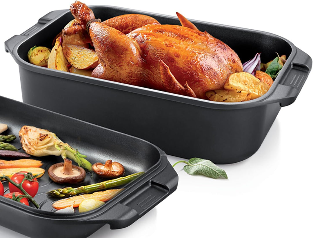 Tescoma GrandCHEF Bräter mit Deckel 40x26 cm, geeignet für Gasherd, Induktion und Backofen, PFOA- un