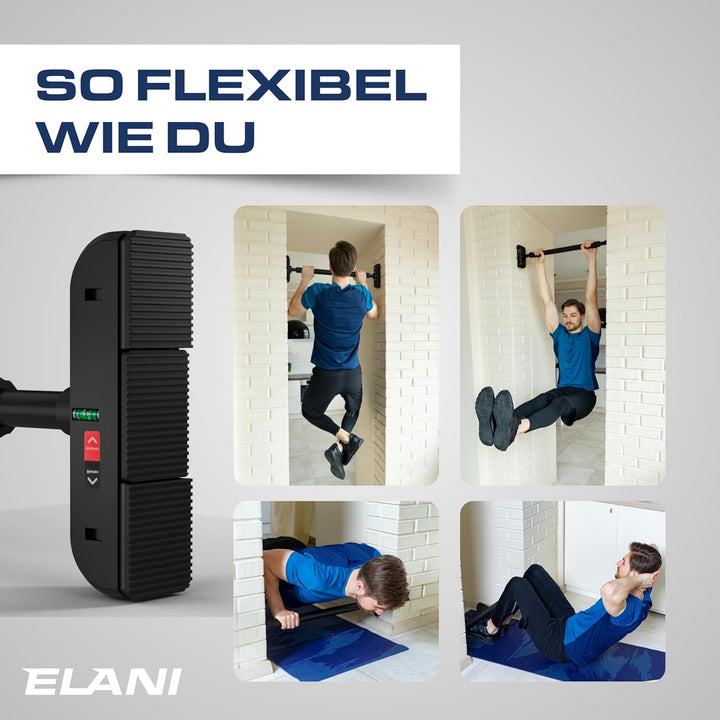 ELANI – Klimaneutrale Klimmzugstange für Türrahmen ohne Bohren mit innovativer Gewindesperre für sic