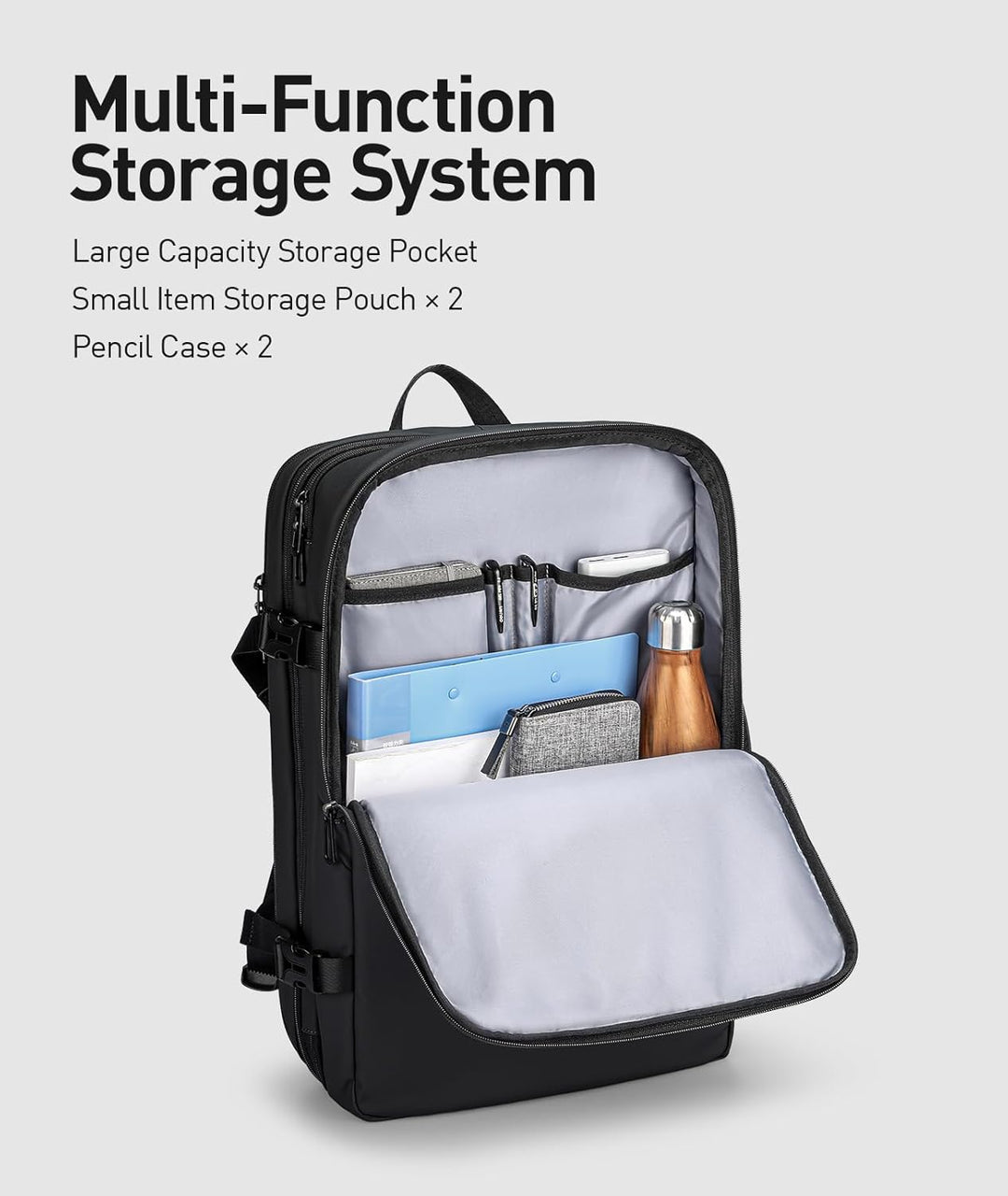 MARK RYDEN Business Rucksack Erweiterbar 25L-40L Hydrophobes Gewebe zum Mitnehmen Laptop für 17,3-Zo