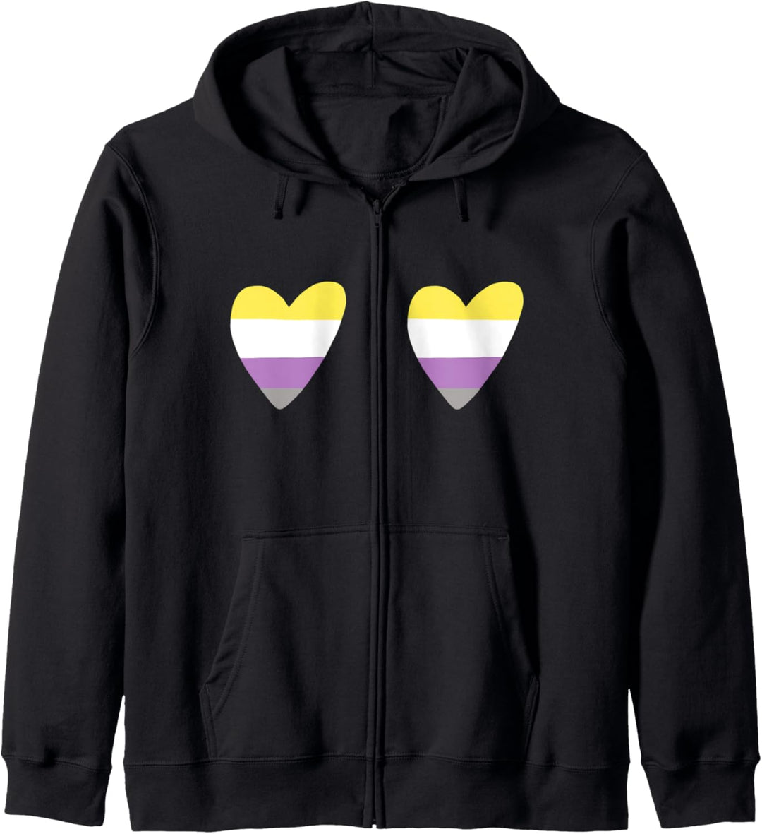 Non-Binary Heart Boobs LGBTQIA Pride Flag Love Illustration Kapuzenjacke