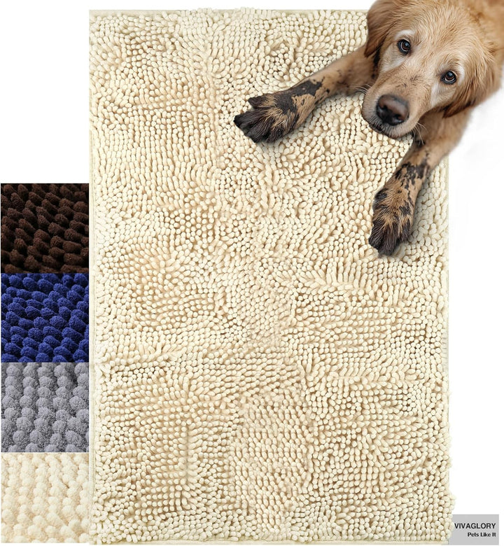 VIVAGLORY Schmutzfangmatte Hund Absorpmax Cleany Mat Hund, Hundeteppich Schmutzmatte Fussmatte, Wasc