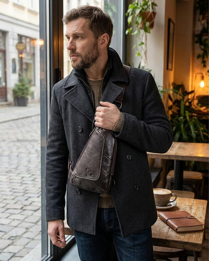 pundarika brusttasche herren leder Kleine umhängetasche herren sling bag Leder Crossbody bag Tasche
