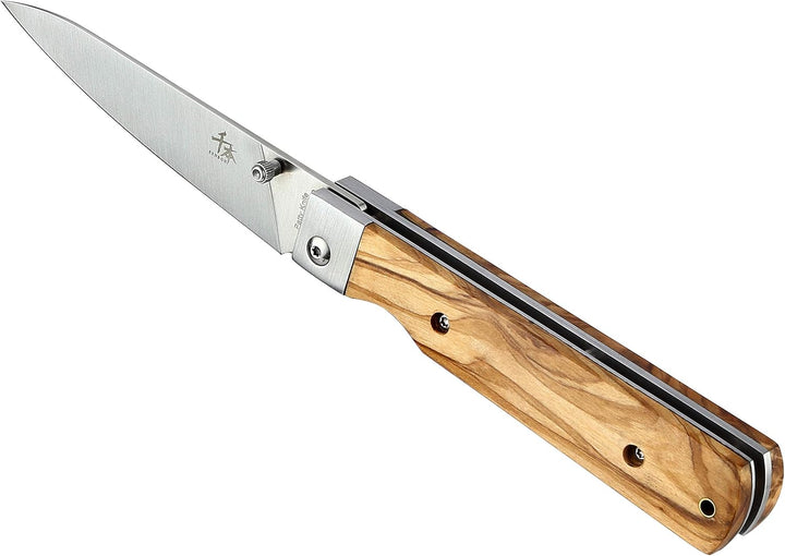 SENBON 440A Stainless Steel Ultra Sharp Pocket Folding Japanese Peeling Utility Knife Natural Olive