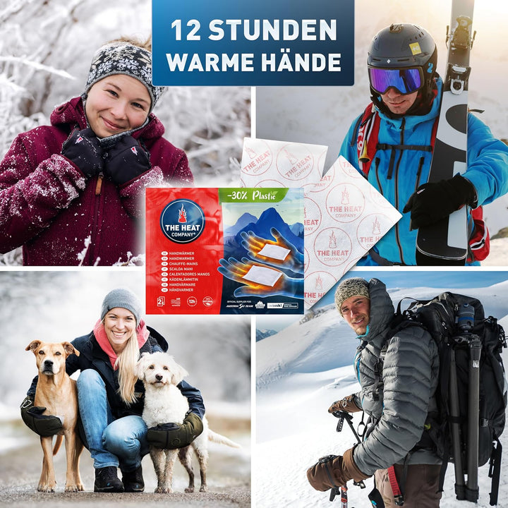 THE HEAT COMPANY Handwärmer - Neu: 30% weniger Plastik - EXTRA WARM: 12 Std. Wärme für die Hände - 1