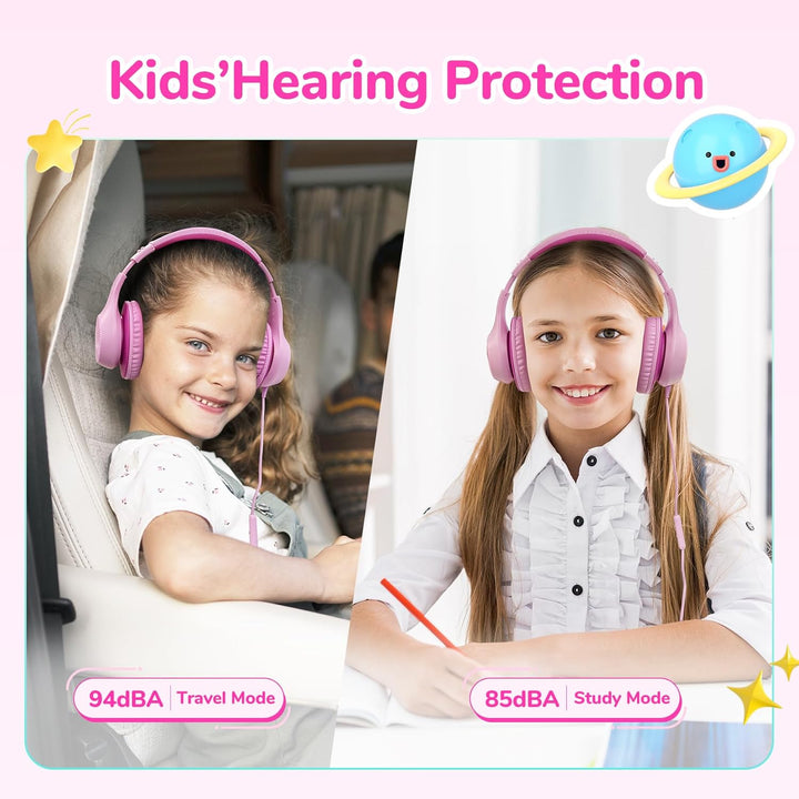 EarFun Kinder Kopfhörer, Over-Ear Kopfhörer für Kinder mit Kabel, 85/94dB Lautstärkenbegrenzer, Falt