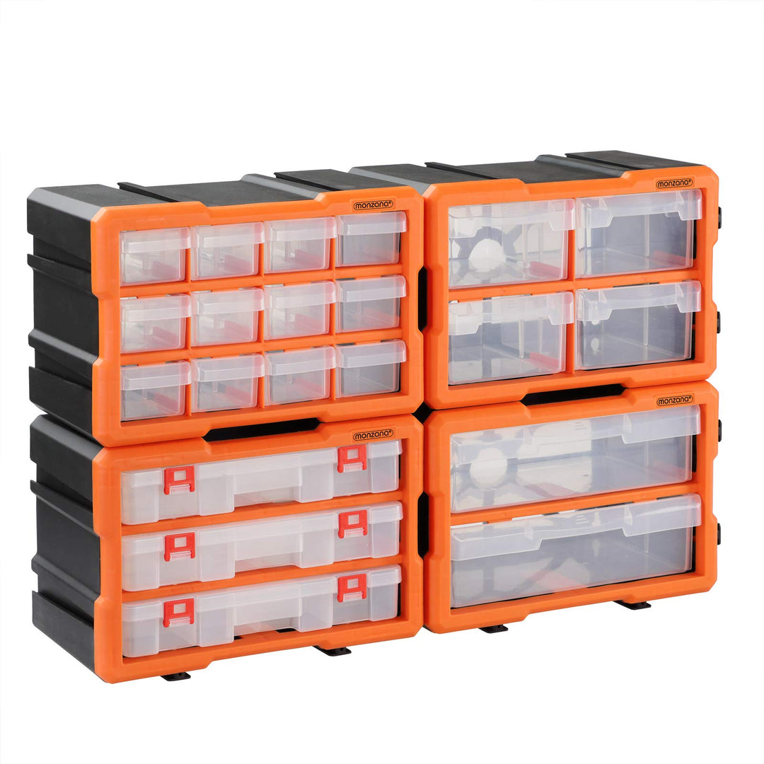 MONZANA® Kleinteilemagazin Sortimentskasten erweiterbar 72 Fächer Sortierbox für Kleinteile Aufbewah