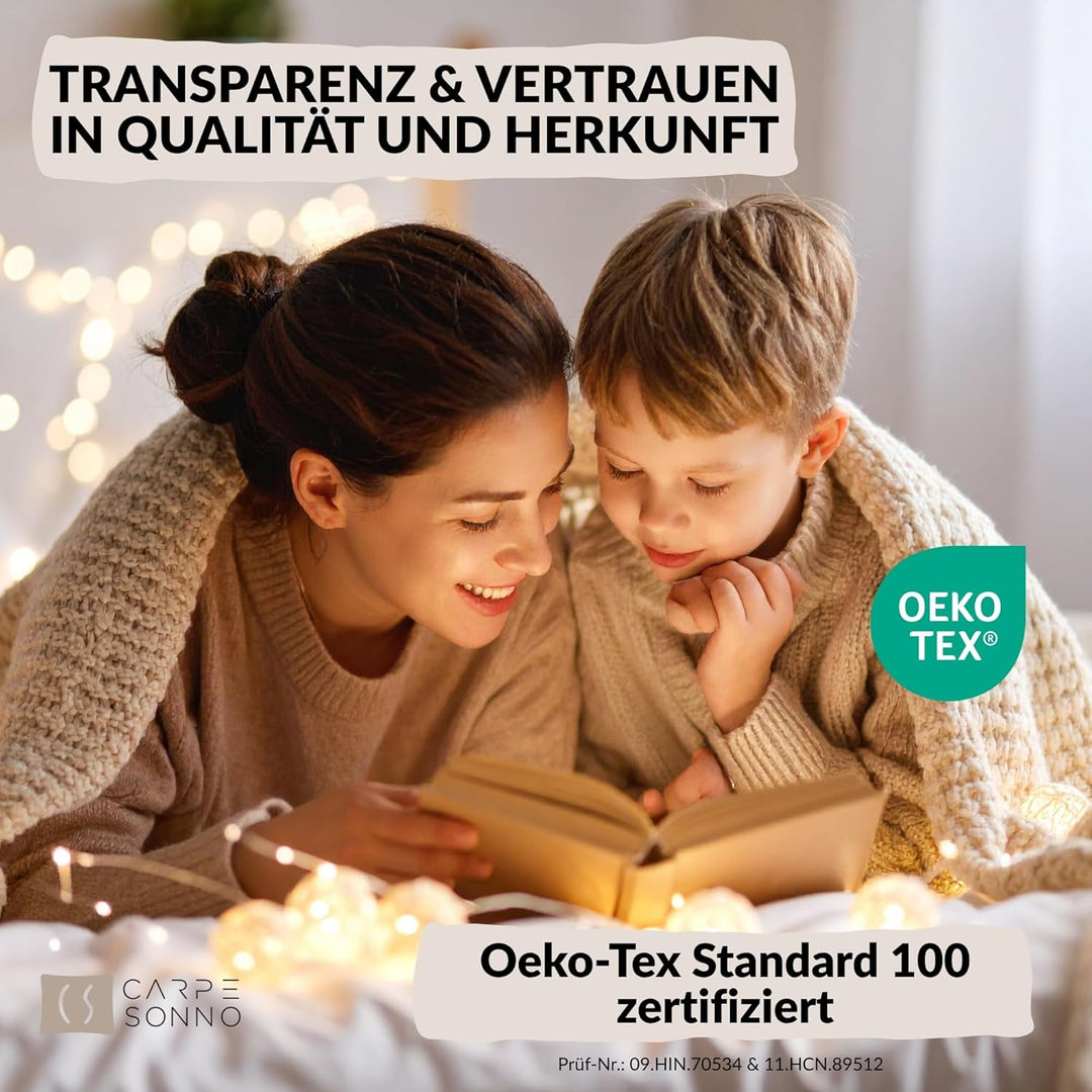 Carpe Sonno Baby Bettdecke und Kissen + Babybettwäsche 100x135 [Kinder Bettdecken Set] Kinderbettdec