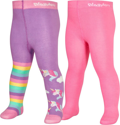 Playshoes Unisex Kinder Strumpfhose 98-104 Einhorn 2er Set, 98-104 Einhorn 2er Set