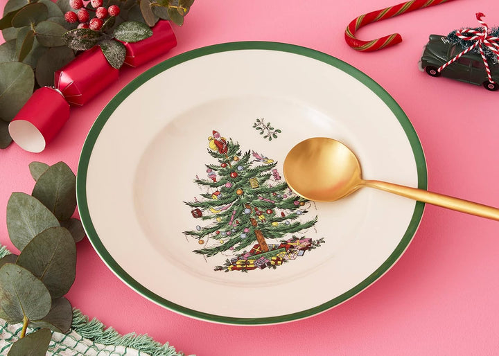 Portmeirion Home & Gifts Spode Suppenteller, Keramik, mehrfarbig, 4 Stück, 23 x 23 x 4 cm Weihnachts