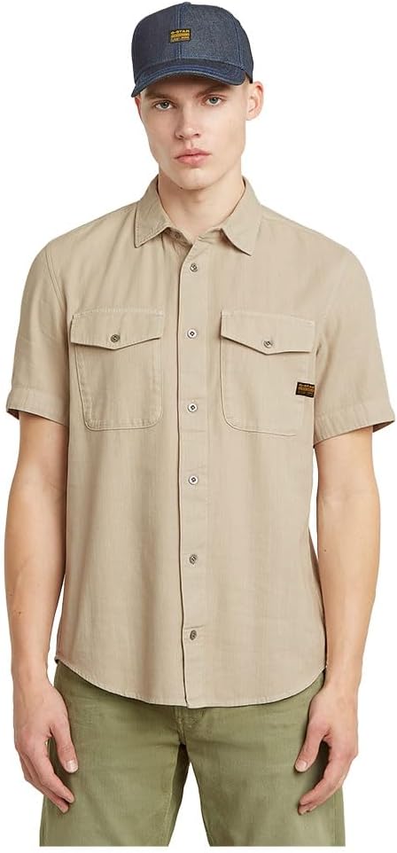 G-STAR Herren Marine Slim Long Sleeve Shirt XS Beige (Dk Brick Gd D19751-d454-d848), XS Beige (Dk Br