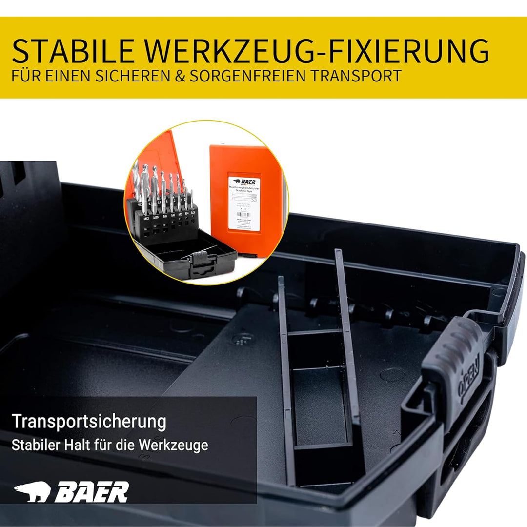 BAER Gewindeschneider Set HSSG: Maschinengewindebohrer Durchgangsloch - Kernlochbohrer: M3 - M12 - G