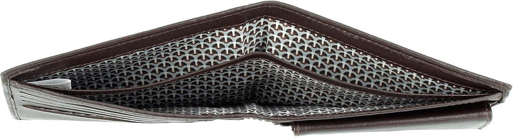 Nuvola Pelle Herren Brieftasche Slim flach aus Nappaleder mit Münzabteil und Kartenfächern Dunkelbra