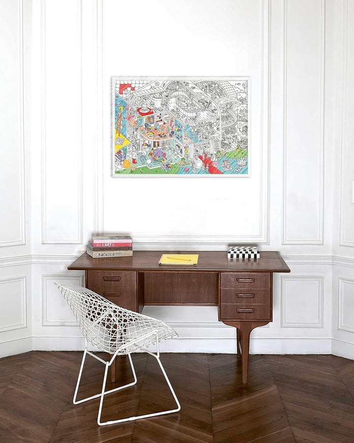 Poster géant à colorier crazy museum by omy, Museum