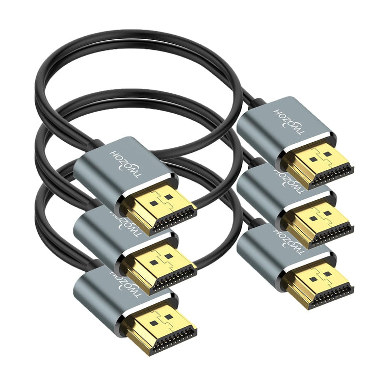 Twozoh Ultradünnes 4K HDMI Kabel 0,5M 3 Stück, Schlankes Flexible Skinny HDMI 2.0 Kabel Unterstützun