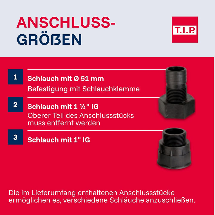 T.I.P. Schmutzwasser Tauchpumpe - Baupumpe Edelstahl (24.000l/h Fördermenge, 11m Förderhöhe, 1,1bar