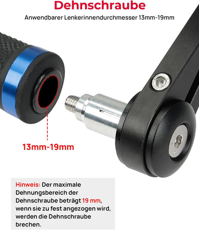 KEMIMOTO Lenkerendenspiegel Motorrad, 2 Stück Motorrad Spiegel Rückspiegel E-geprüft, 360°drehbarer