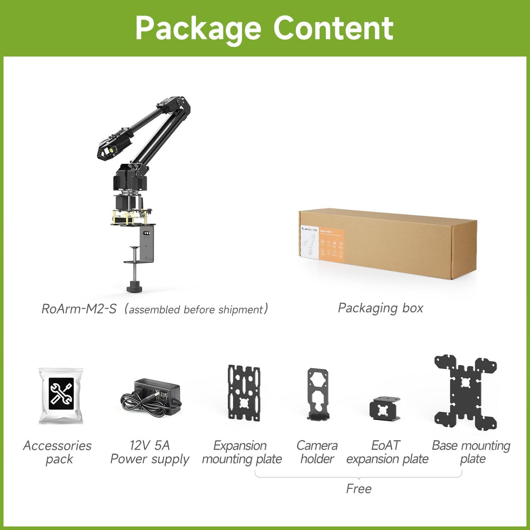 Waveshare Desktop Robotic Arm Kit-Lightweight Strong Load 4-DOF Support Expansion & 2nd Development
