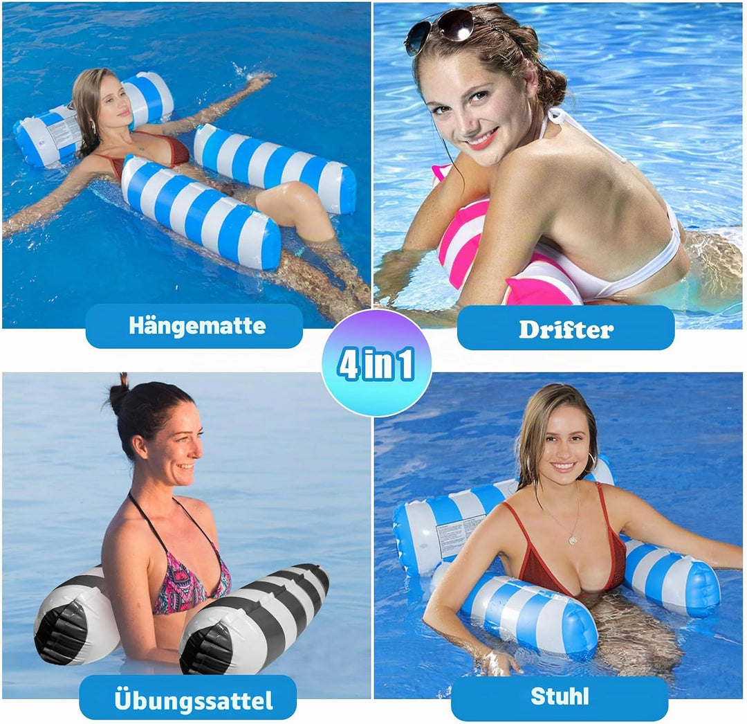 1/2/3 Stück Wasserhängematte, CZMAO Pool Spielzeug 4 In 1 Aufblasbare Wasserspielzeug Pool Zubehör,