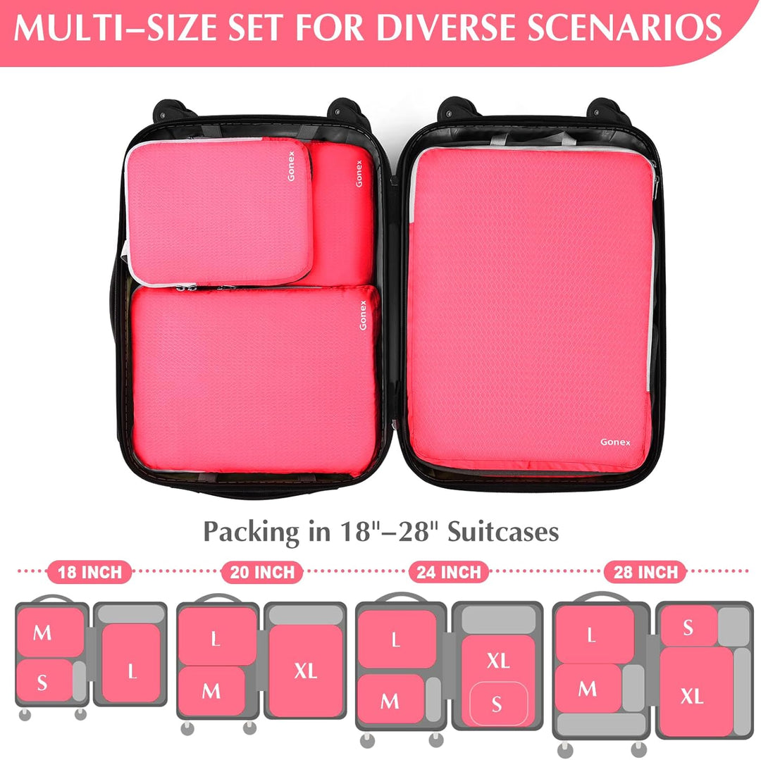 Gonex Compression Packing Cubes 4er Set, Gonex Kleidertaschen 4-teilig Verpackungswürfel, Kleidertas