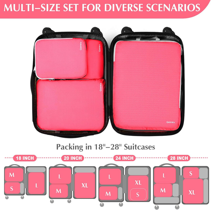 Gonex Compression Packing Cubes 4er Set, Gonex Kleidertaschen 4-teilig Verpackungswürfel, Kleidertas
