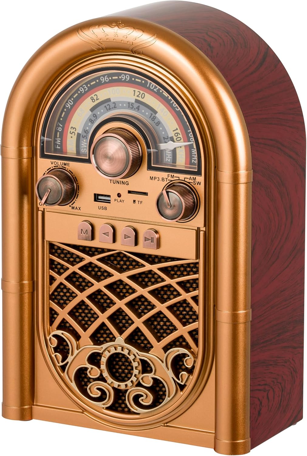 Retropolis New Orleans – Retro Radio mit Bluetooth 5.0, Tragbares Radio FM/AM/SW, 1200mAh Akku, USB/