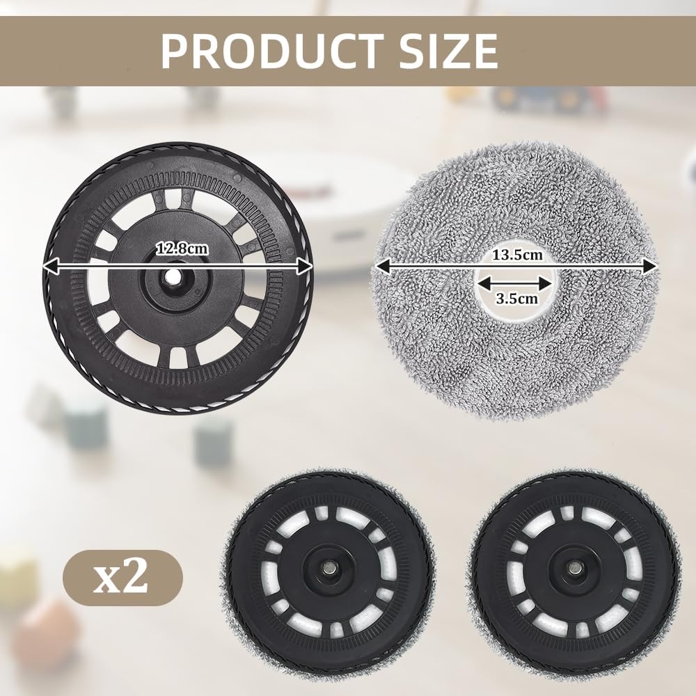 2 Mopptücher mit 2 Ersatzhalterung Wischplatten für Dreame L10S Pro Ultra Heat/L10S Ultra Gen 2/L20