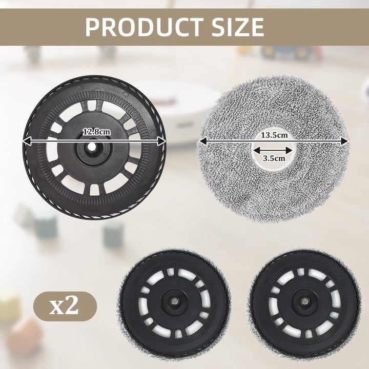 2 Mopptücher mit 2 Ersatzhalterung Wischplatten für Dreame L10S Pro Ultra Heat/L10S Ultra Gen 2/L20